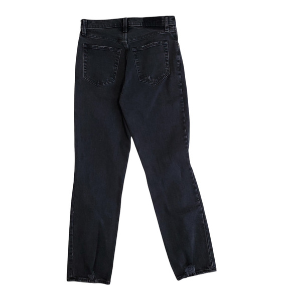 Abercrombie Ultra High Rise 90s Straight Jeans Black Distressed 4 27 - Picture 2 of 11